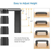 Load image into Gallery viewer, HUANUO Adjustable Monitor Stand Riser - 3 Height Adjustable Computer Monitor Stand with Phone Holder for Desk, Printer, Laptop, Computer Monitor Riser for Home & Office Use