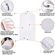 Load image into Gallery viewer, UOUEHRA Hanging Moth Proof Garment Bag Cover 24''X40'' Lightweight Clear White PEVA Breathable Bags (Pack of 6) with Study Full Zipper for Suit Clothes Storage Closet