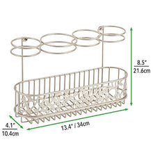Load image into Gallery viewer, mDesign Bathroom Wall Mount Hair Care & Styling Tool Organizer Storage Basket for Hair Dryer, Flat Iron, Curling Wand, Hair Straighteners, Brushes - Satin