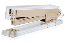 Load image into Gallery viewer, Set of Stapler and Tape Dispenser Desk Swag Brand : Desk Swag Acrylic Gold Stapler and Tape Dispenser Set Modern High End Luxury Desk Accessories Set Tape and Stapler