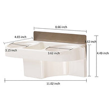 Load image into Gallery viewer, COAWG Adhesive Hair Dryer Holder, Wall Mounted No Drilling Plastic Bathroom Blow Drier Storage with Plug Hook, Hair Care Tools Organizer Basket with Cups for Curling Flat Straight Hot Iron