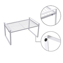 Load image into Gallery viewer, Shantton 2 Pack Kitchen Cabinet Shelf Counter Organizer Rack Pantry Storage Bathroom Bedroom Office Table Desk Space Saving Steel Frame Stackable Rust Resistant Non Slip White