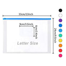 Load image into Gallery viewer, EOOUT 24pcs Plastic Envelopes Poly Zip Envelopes Files Zipper Folders, A4 Size/Letter Size, 10 Colors, for School and Office Supplies