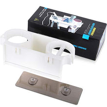 Load image into Gallery viewer, COAWG Adhesive Hair Dryer Holder, Wall Mounted No Drilling Plastic Bathroom Blow Drier Storage with Plug Hook, Hair Care Tools Organizer Basket with Cups for Curling Flat Straight Hot Iron