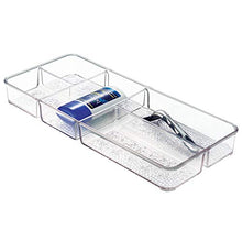 Load image into Gallery viewer, iDesign Rain Plastic Divided Vanity Organizer, Storage Tray for Cosmetics, Makeup, and Accessories on Vanity, Countertop, Bathroom, or Cabinet, 5 Compartments, 5 Compartments, Clear