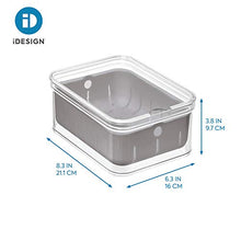 Load image into Gallery viewer, iDesign Crisp BPA-Free Plastic Produce Storage Bin - 8.32" x 6.32" x 3.76", Clear/Gray