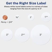 Load image into Gallery viewer, Avery Printable Round Labels with Sure Feed, 2" Diameter, Glossy White, 120 Customizable Labels (22807)
