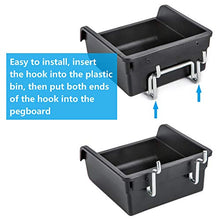 Load image into Gallery viewer, Pegboard Bins with Hooks and Labels, for Organizing Accessories, 10 Packs, Black