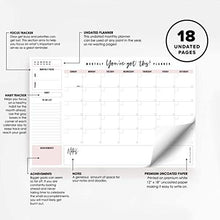 Load image into Gallery viewer, Bliss Collections Monthly Planner with 18 Undated 12 x 18 Tear-Off Sheets - You've Got This Calendar, Organizer, Scheduler, Productivity Tracker for Organizing Goals, Tasks, Ideas, Notes, To Do Lists