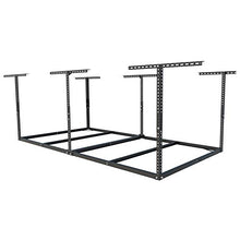 Load image into Gallery viewer, FLEXIMOUNTS 4x8 Overhead Garage Storage Rack without Decking Adjustable Ceiling Garage Rack Heavy Duty, 600lbs Weight Capacity 96" Length x 48" Width x (22''-40" Ceiling Dropdown), Black