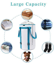 Load image into Gallery viewer, BASICPOWER Large Laundry Basket Foldable Laundry Bag Backpack, Water-Proof Storage Hamper with Adjustable Strap and Drawstring Closure Lid