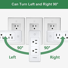 Load image into Gallery viewer, (2-Pack) Toldear 3 Prong Power Strip Wall Outlet Extender with 6 Outlets(3 Sided), Outlet Splitter with Rotating Plug, Multi Plug Outlet for Travel, Home, Dorm, Office, 1700 Joules (2, 3-Prong)