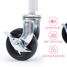 Load image into Gallery viewer, TOOLF 3 Tier Rolling Cart, No Screw Metal Utility Cart, Easy Assemble Utility Serving Cart, Sturdy Storage Trolley with Handles, Locking Wheels, for Classroom Office Home Bedroom Bathroom, Pink