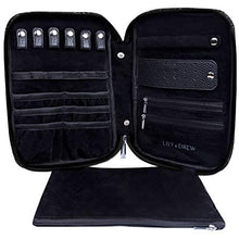 Load image into Gallery viewer, Lily & Drew Travel Jewelry Storage Carrying Case Jewelry Organizer with Removable Pouch, in Gift Box (V1B Black)
