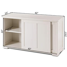 Load image into Gallery viewer, Costzon Kitchen Storage Sideboard, Antique Stackable Cabinet for Home Cupboard Buffet Dining Room (Cream White with Sliding Door)