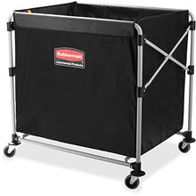 Load image into Gallery viewer, Rubbermaid Commercial Collapsible X-Cart, Steel, 8 Bushel Cart, 36" L x 7" W x 34" H, Black (1881750)