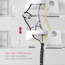 Load image into Gallery viewer, 10-ft Cable Slinky Soft and Flexible Rubber Spiral Cord Wrap (2-ft X 5 pcs) Black