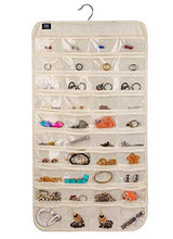 Load image into Gallery viewer, BB Brotrade HJO80 Hanging Jewelry Organizer,80 Pocket Organizer for Holding Jewelries(Beige)