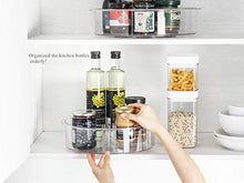 Load image into Gallery viewer, EN'DA Lazy Susan Cabinet Organizer Turntable Clear Home Organization Adjustable Divided Storage Bin For Seasoning,Candies,Snacks,Toys,Toiletries-12 Inches