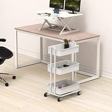 Load image into Gallery viewer, SimpleHouseware Heavy Duty 3-Tier Metal Utility Rolling Cart, White