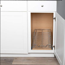 Load image into Gallery viewer, Pull Out Cabinet Drawer Organizer –Heavy Duty- Slide Out Kitchen Cabinet Storage Shelves, Sliding Drawer For cabinet -11”W x 21”D - Requires At Least a 12” Cabinet Opening, Wire Frame, Chrome Finish