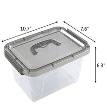 Load image into Gallery viewer, Tstorage 6-Pack Plastic Stackable Storage Container/Box, Transparent Gray Lid and Handle, Hold 5 Quart