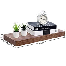 Load image into Gallery viewer, WELLAND 24 inch Walnut Mission Floating Shelves for Wall, Bathroom Wall Mount Shelves, Wood Modern Display Shelves, Book Shelves,for Bedroom,Living Room and Kitchen