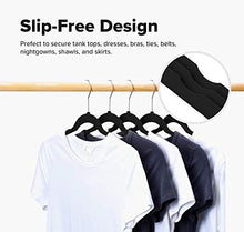Load image into Gallery viewer, HOUSE DAY Black Velvet Hangers -60 Pack- Non Slip Felt Hangers Space Saving Clothes Hanger Velvet Hanger Heavy Duty Adult Hanger for Coat, Suit