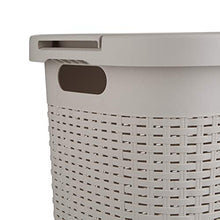 Load image into Gallery viewer, Mind Reader Basket Laundry Hamper with Cutout Handles, Washing Bin, Dirty Clothes Storage, Bathroom, Bedroom, Closet, 60 Liter, Ivory