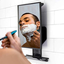 Load image into Gallery viewer, ToiletTree Products Deluxe Larger Fogless Shower Shaving Mirror with Squeegee, Large, Black