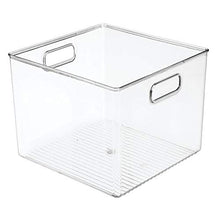 Load image into Gallery viewer, mDesign Deep Plastic Storage Bin Box - Closet Organizer for Kids Bedroom, Bathroom, Kitchen Pantry, Home Office, Entryway, Hallway - Perfect for Shelves, Cabinets, Under Sink, 7.5" High - Clear