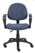 Load image into Gallery viewer, Boss Office Products Perfect Posture Delux Fabric Task Chair with Loop Arms in Blue