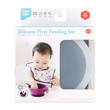 Load image into Gallery viewer, Bumkins Suction Silicone Baby Feeding Set, Bowl, Lid, Spoon, BPA-Free, First Feeding, Baby Led Weaning - Gray