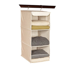 Load image into Gallery viewer, Richards Homewares 3 Shelf Sweater Organizer, 10"W X 15" D X 24" H-Canvas/Natural