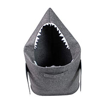 Load image into Gallery viewer, Bins & Things Shark Kids Laundry Hamper | Toy Organizer Basket | Baby Clothes Nursery Basket with Handles - Real Shark Look with Teeth, Fins, Eyes
