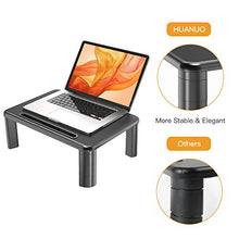 Load image into Gallery viewer, HUANUO Adjustable Monitor Stand Riser - 3 Height Adjustable Computer Monitor Stand with Phone Holder for Desk, Printer, Laptop, Computer Monitor Riser for Home & Office Use