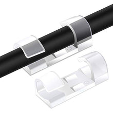 Load image into Gallery viewer, SZXULI 60 Pcs Cable Clips, Cable Tidy Wire Holder with Strong Self Adhesive Pads, Sticky Wire Clips Mount Round Plastic Cable Cord Organizer for Management Home and Office Cable (Transparent)