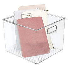 Load image into Gallery viewer, mDesign Deep Plastic Storage Bin Box - Closet Organizer for Kids Bedroom, Bathroom, Kitchen Pantry, Home Office, Entryway, Hallway - Perfect for Shelves, Cabinets, Under Sink, 7.5" High - Clear
