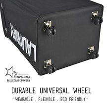 Load image into Gallery viewer, CAROEAS 23" Pro+ WHEELED Laundry Hamper Black&White Breathable Cover Heavy Duty Laundry Sorter Dirty Clothes Organizer Waterproof Foldable Laundry Basket Extra Large Laundry Bag (Pro Plus 23",Black)