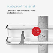 Load image into Gallery viewer, simplehuman Adjustable Shower Caddy XL, Stainless Steel and Anodized Aluminum
