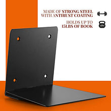 Load image into Gallery viewer, CRIZTA 4pcs Invisible Floating Bookshelf, Heavy Duty Wall Mounted Book Organizer, Metal Shelves Holder for Books, Large Size (Black)
