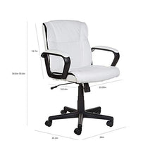 Load image into Gallery viewer, Amazon Basics Padded, Ergonomic, Adjustable, Swivel Office Desk Chair with Armrest, White Bonded Leather
