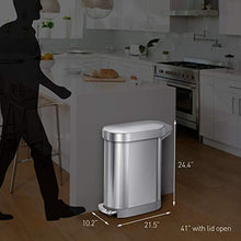 Load image into Gallery viewer, simplehuman 45 Liter / 12 Gallon Slim Hands-Free Kitchen Step Trash Can with Liner Rim, Brushed Stainless Steel