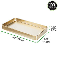 Load image into Gallery viewer, mDesign Modern Decorative Metal Guest Hand Towel Storage Tray Dispenser, Sturdy Holder for Disposable Paper Napkins, Jewelry, Eyeglasses - Bathroom Vanity Countertop Organization - Soft Brass