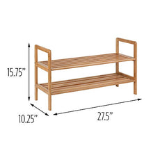 Load image into Gallery viewer, Honey-Can-Do SHO-01600 Bamboo 2-Tier Shoe Shelf