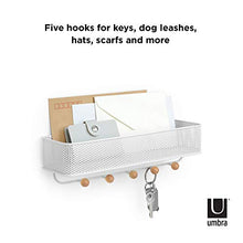 Load image into Gallery viewer, Umbra Estique Entryway Organizer, Great for Storing Keys, Small Accessories, Mail, Wallets and More, White Finish