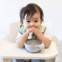 Load image into Gallery viewer, Bumkins Suction Silicone Baby Feeding Set, Bowl, Lid, Spoon, BPA-Free, First Feeding, Baby Led Weaning - Gray