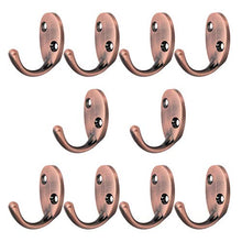 Load image into Gallery viewer, GoYonder Coat Hooks Wall Mounted Robe Hook Towel Hat Coat Key Hooks Bronze Single Wall Mounted Hook Hangers Screws (Red Copper)