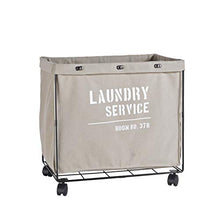 Load image into Gallery viewer, Danya B. Army Canvas Laundry Hamper on Wheels, Canvas Laundry Bag, Laundry Basket with Wheels