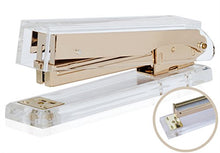 Load image into Gallery viewer, Set of Stapler and Tape Dispenser Desk Swag Brand : Desk Swag Acrylic Gold Stapler and Tape Dispenser Set Modern High End Luxury Desk Accessories Set Tape and Stapler